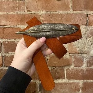 Vintage Feather and Leather Belt